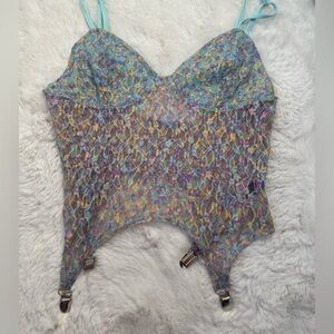 Colorful lace garter top